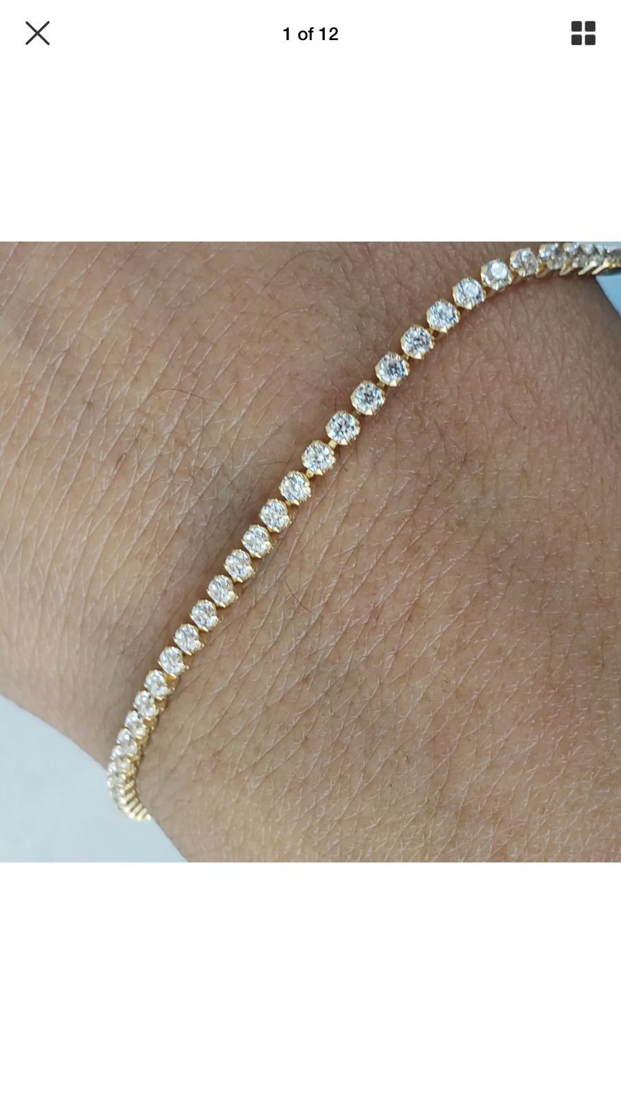14k Yellow Gold Diamond Tennis Bracelet