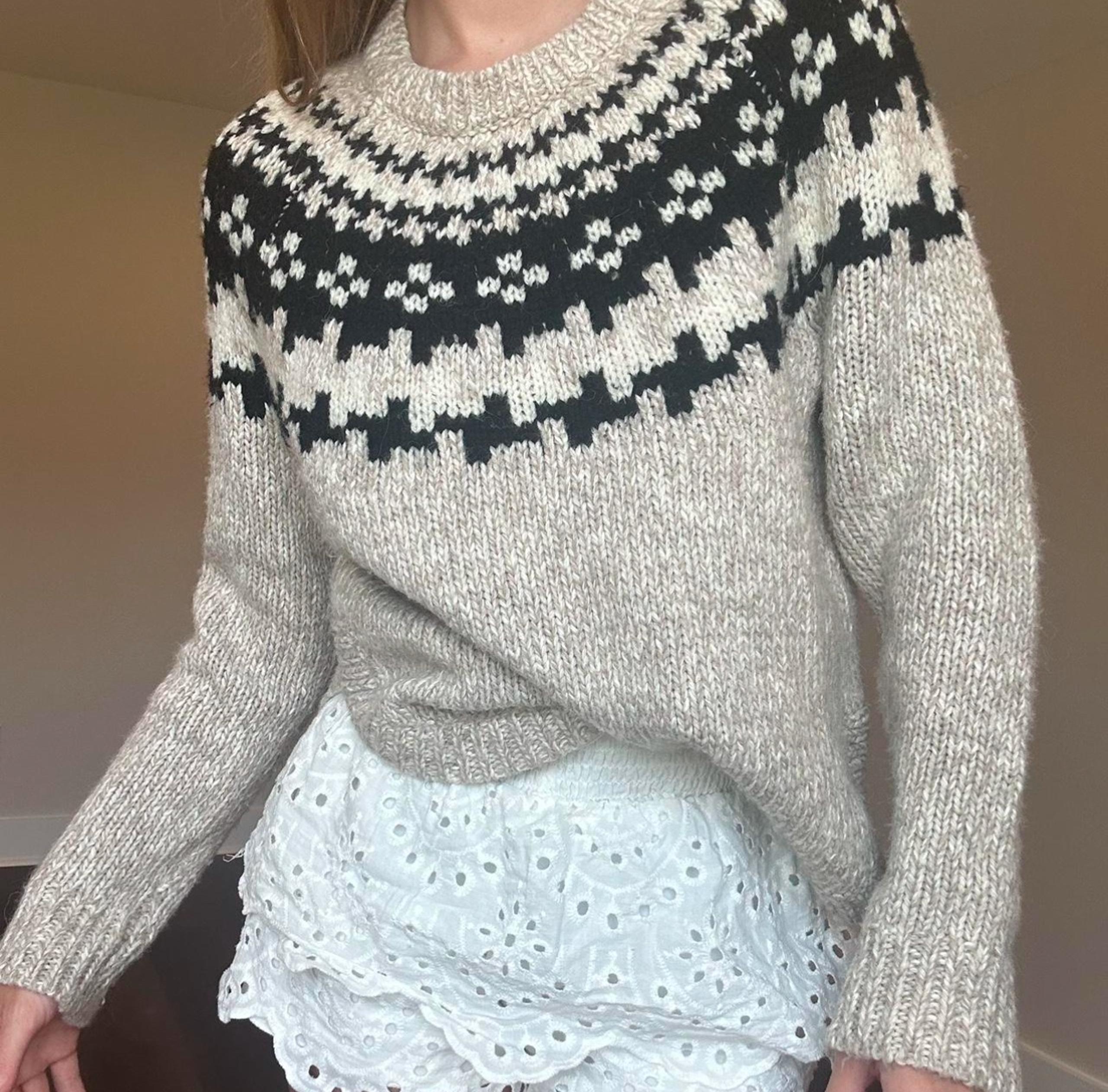 Madewell Knitted Black & Tan Sweater