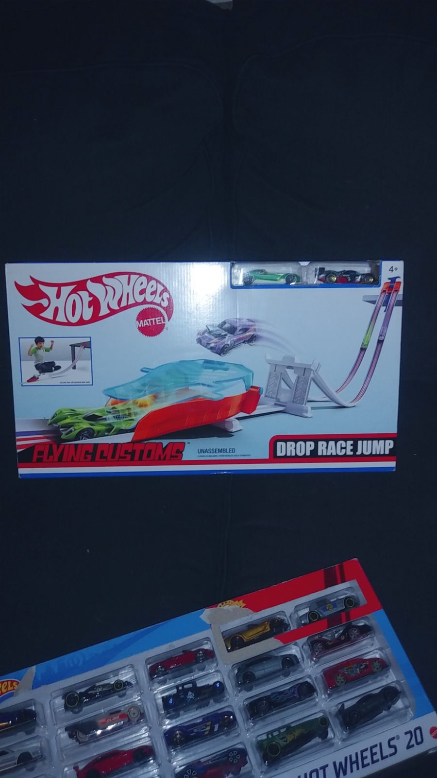 Hot wheels cars and race jump