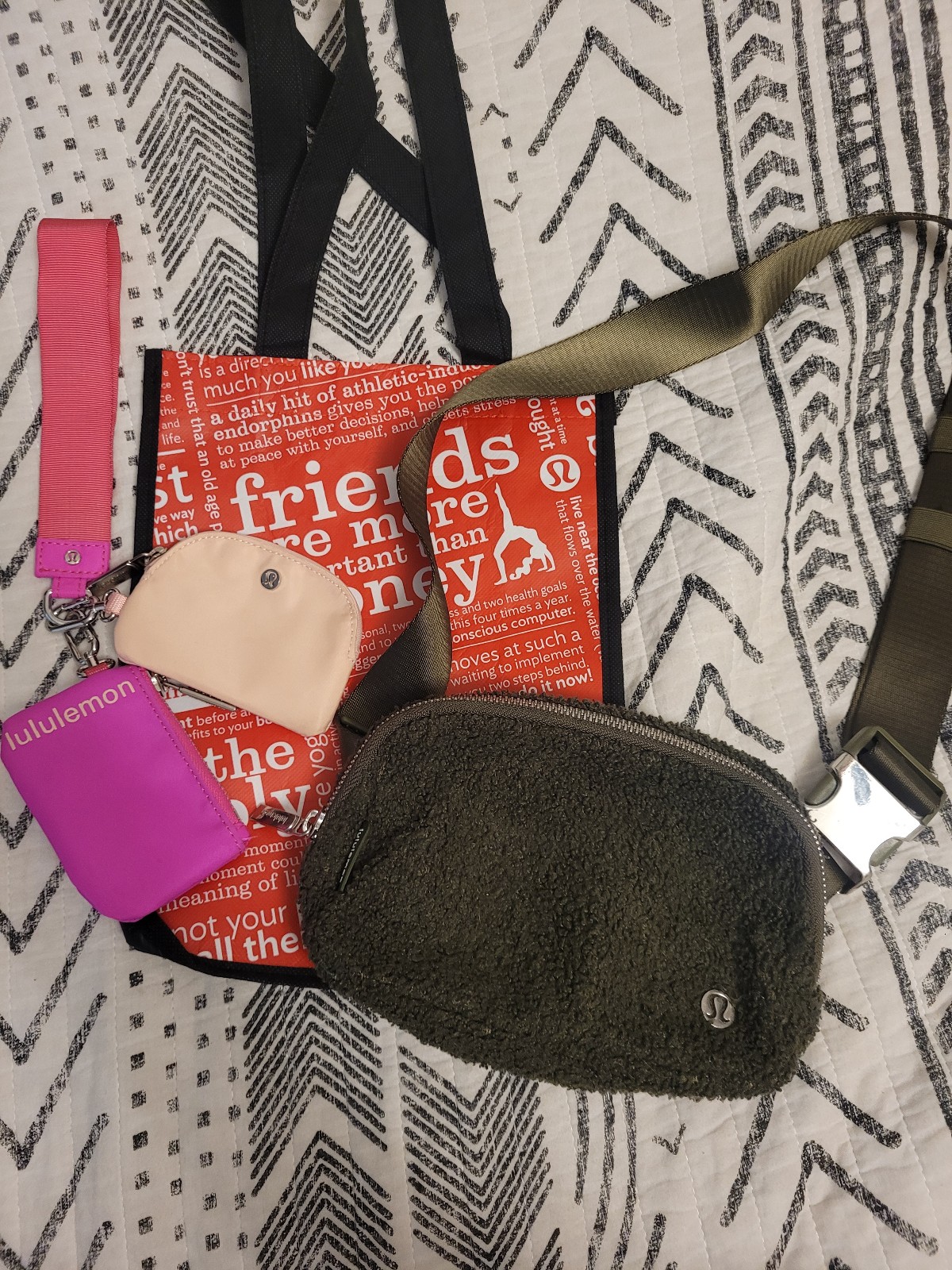 Lululemon Bundle Belt Bag, Dual Pouch Wristlet & Shopping Bag