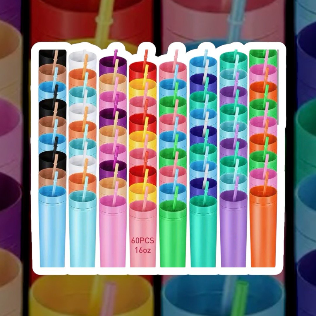 Pack of 60 skinny tumblers