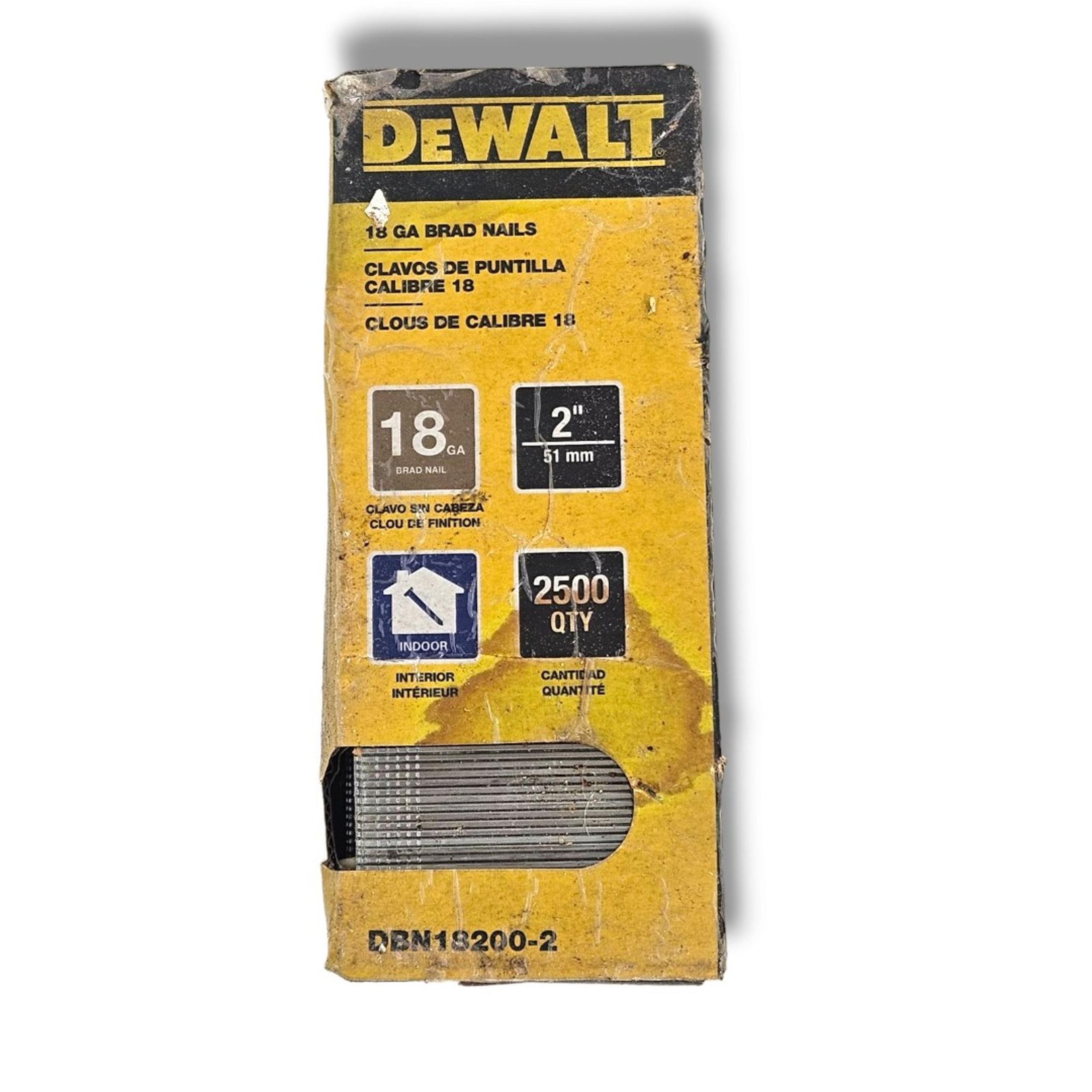 Dewalt 18 Gauge 2" Brad Nails 2500 Count Indoor Carpentry DIY Projects