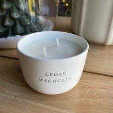 RARE hearth and hand cedar magnolia soy candle