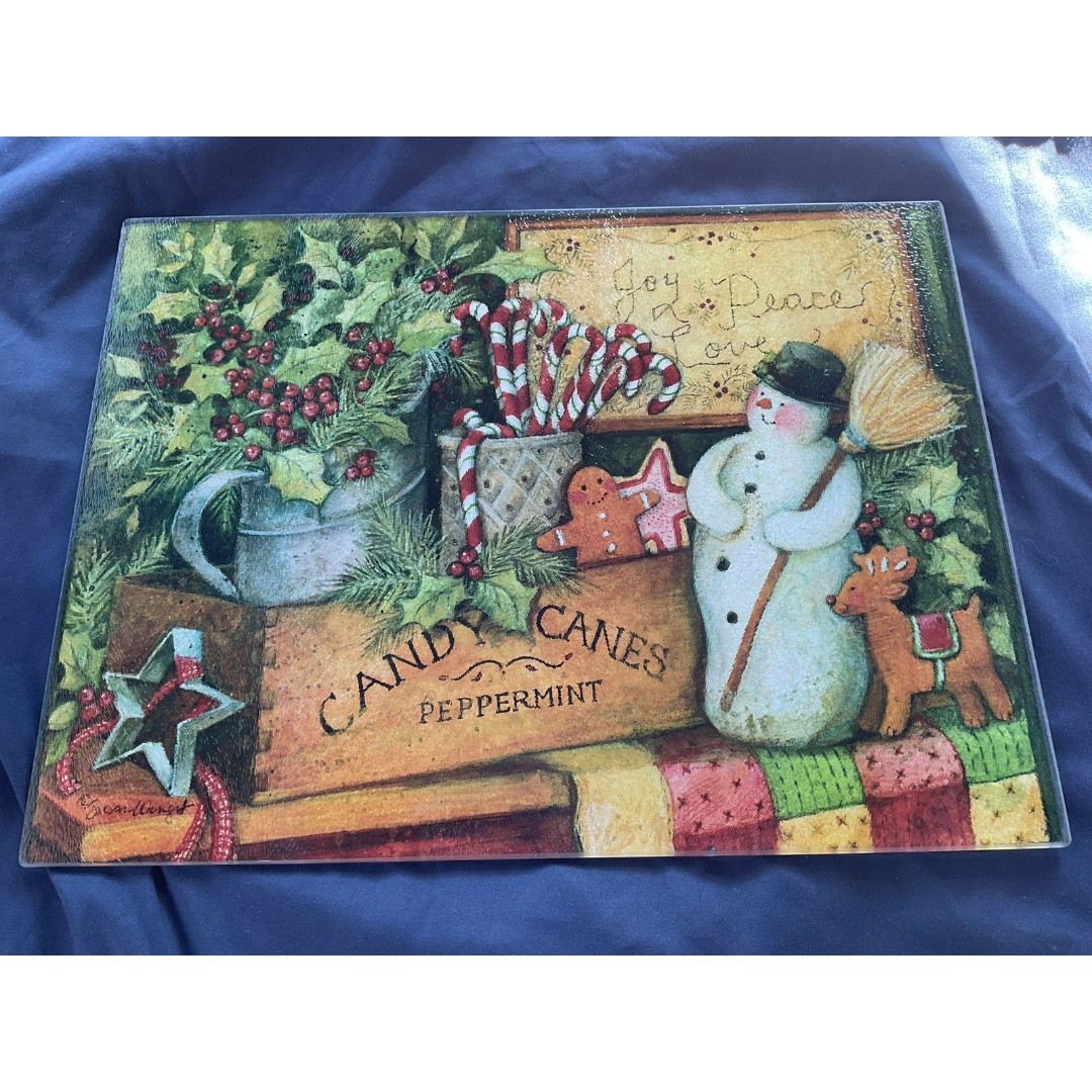 Susan Winget Signed Cutting Board Heat Resistant Tempered Glass Large Size