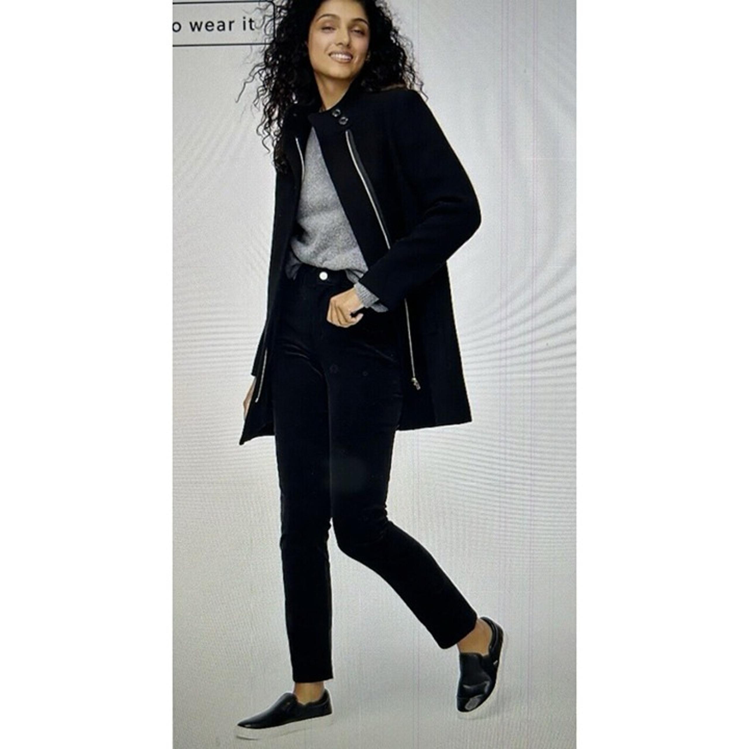 J.Crew Womens New City Winter Wool Blend Coat Black Size 6 BU261