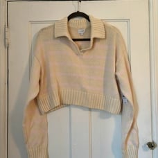 L.A. Hearts Cropped Collared Sweater