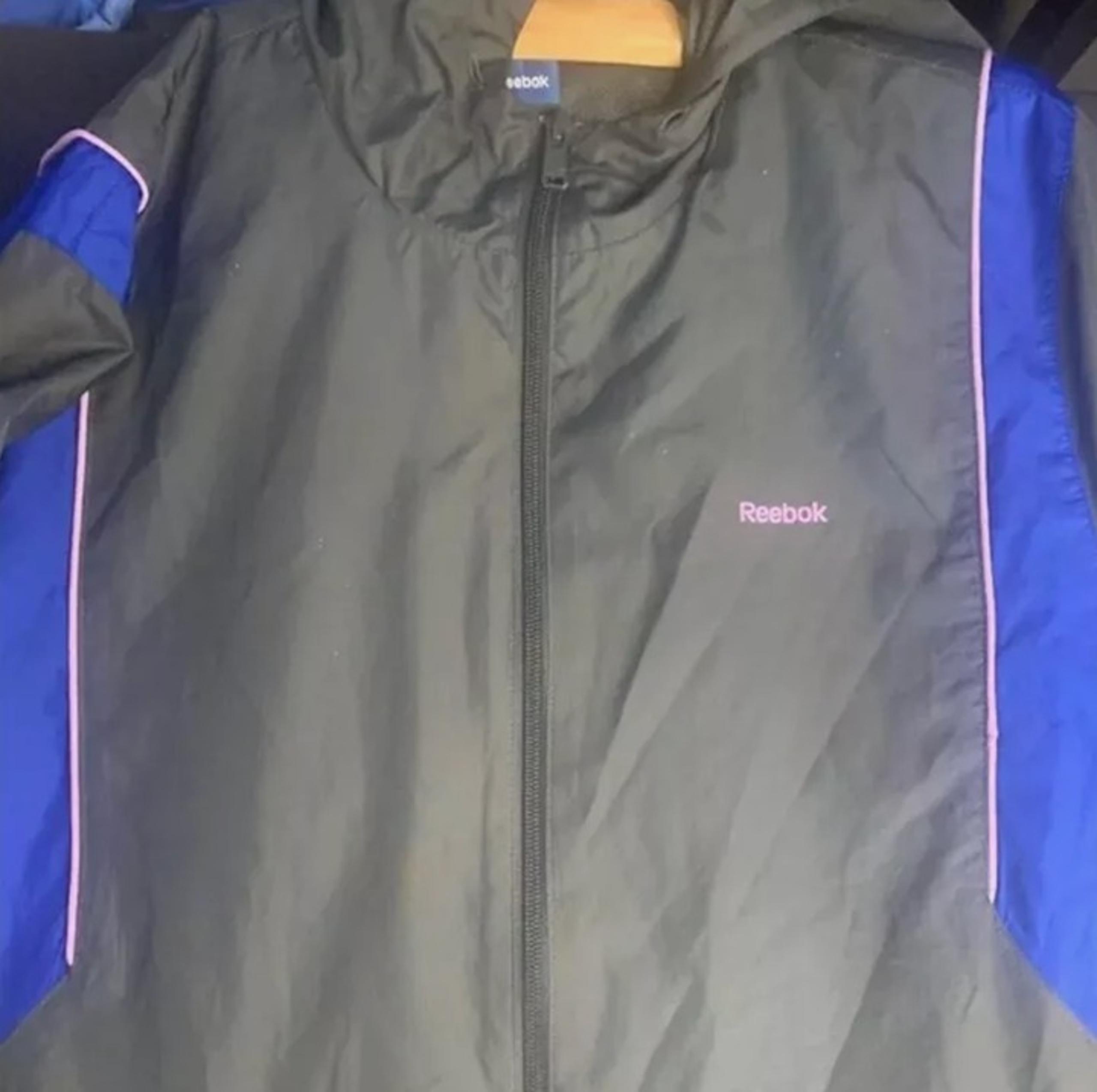 Grey blue and purple women’s zip up jacket - Reebok
