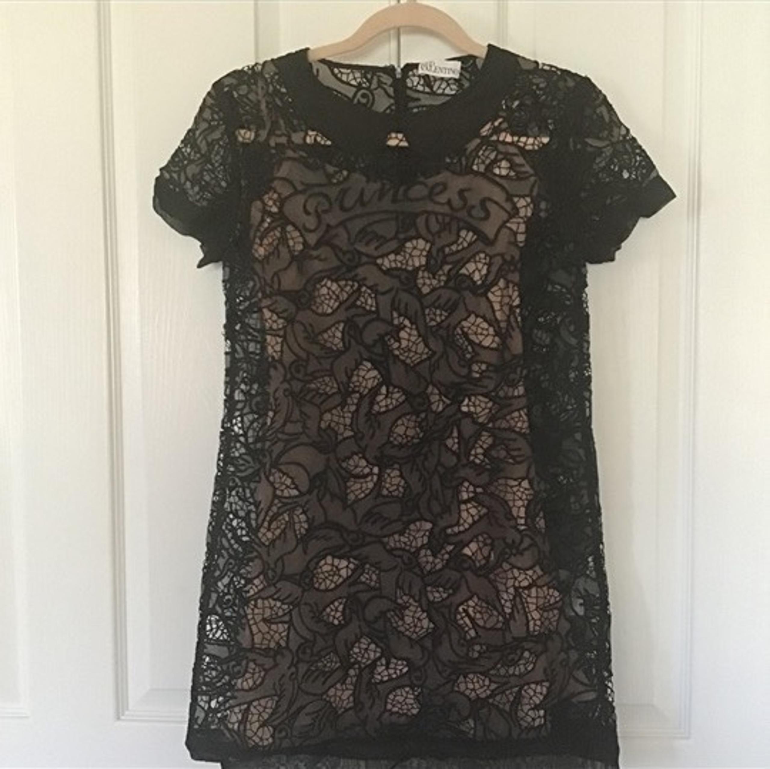 Valentino lace dress with peach under slip Sz 38