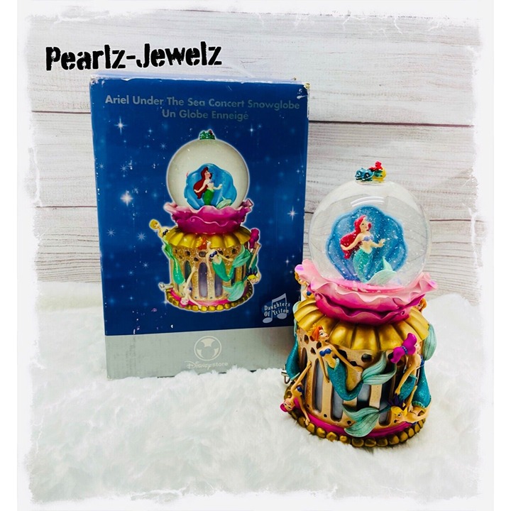 Disney Little Mermaid Ariel Under the Sea Concert Sister Snowglobe WITH BOX Used