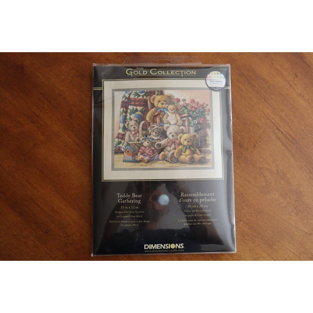 Dimensions Gold Collection TEDDY BEAR GATHERING Cross Stitch Kit #35115 Knutson