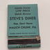 Steve's Diner Mauch Chunk PA Vintage Matchbook Cover TB8-MB2-6