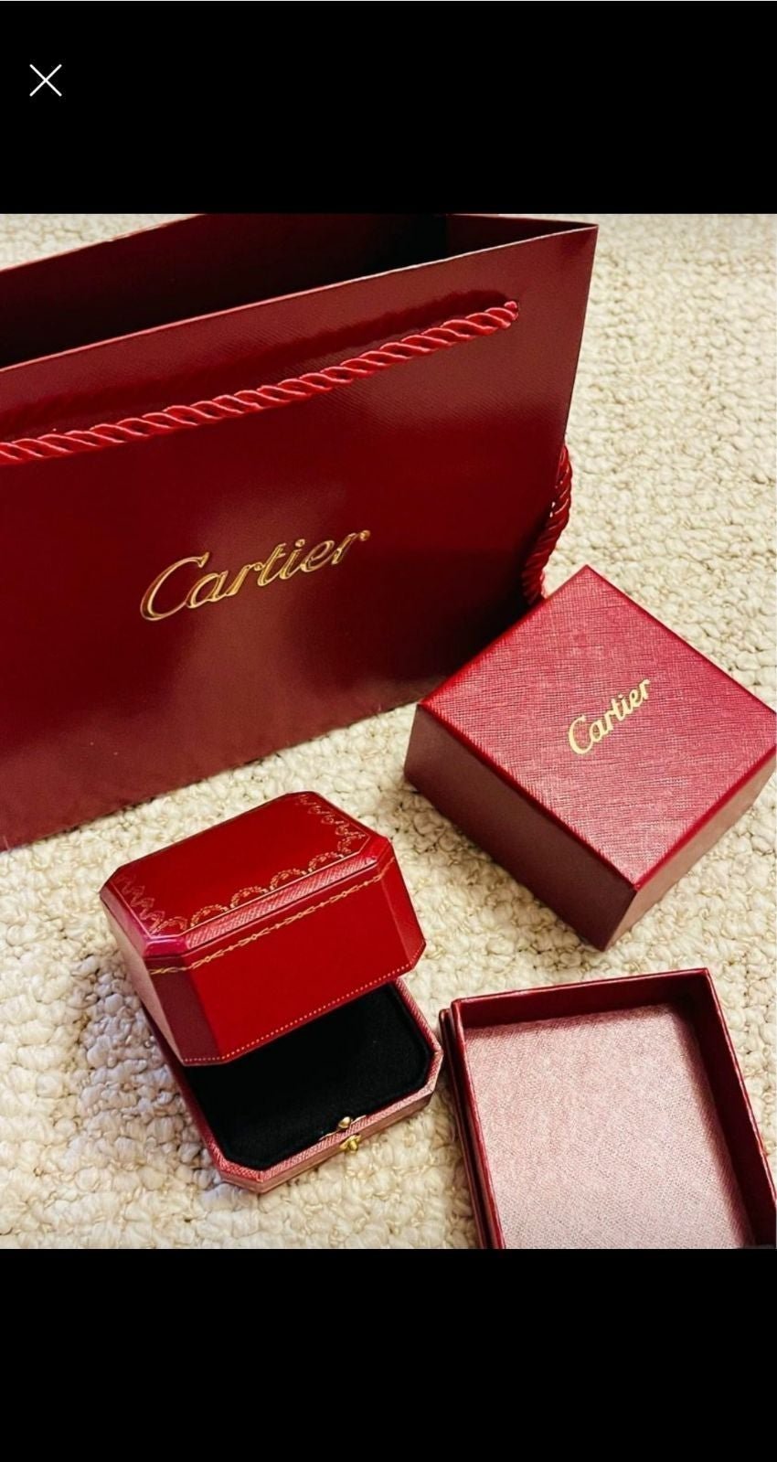 Cartier ring gift box with bag