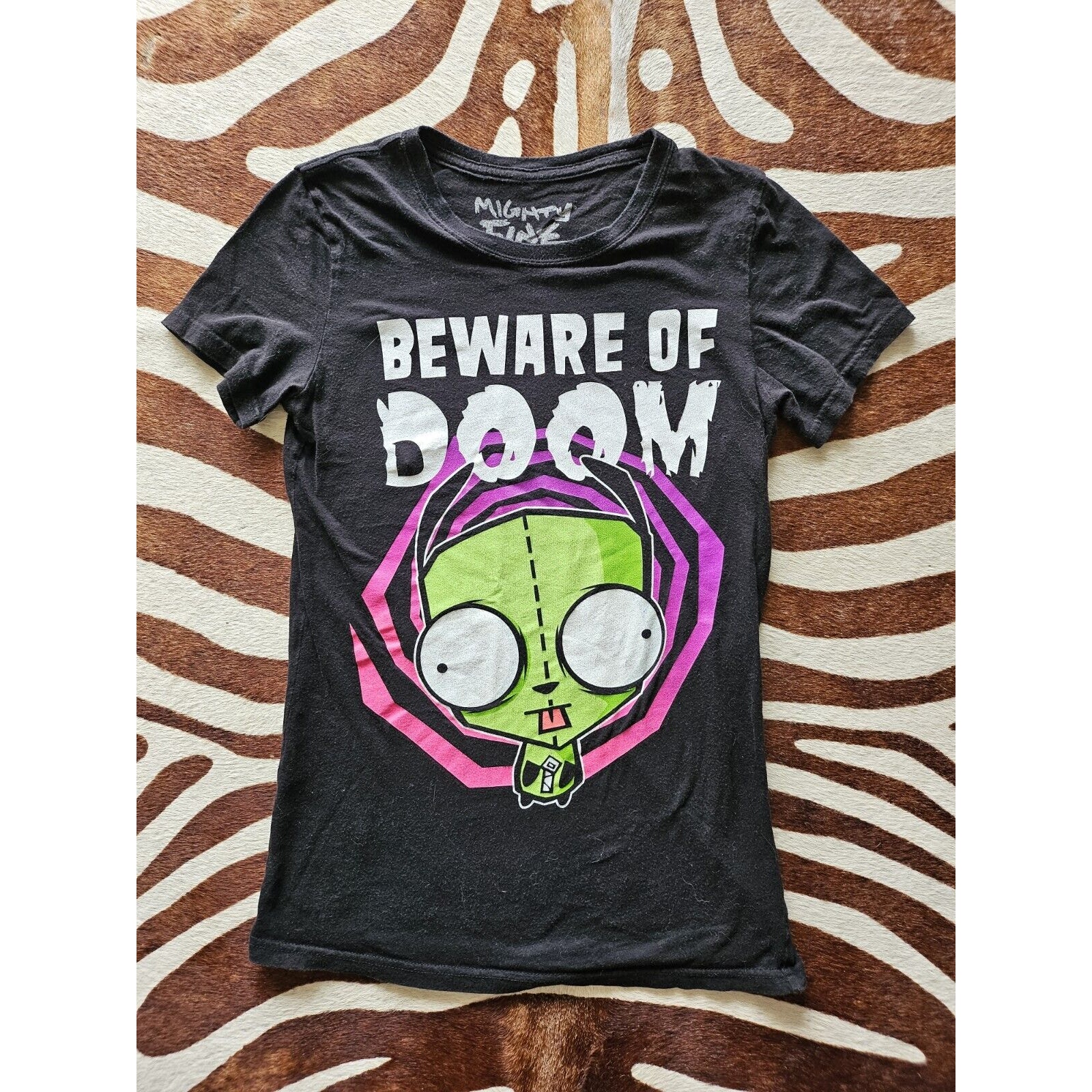 VINTAGE Women's Mighty Fine Invader Zim Gir Beware Of Doom Small