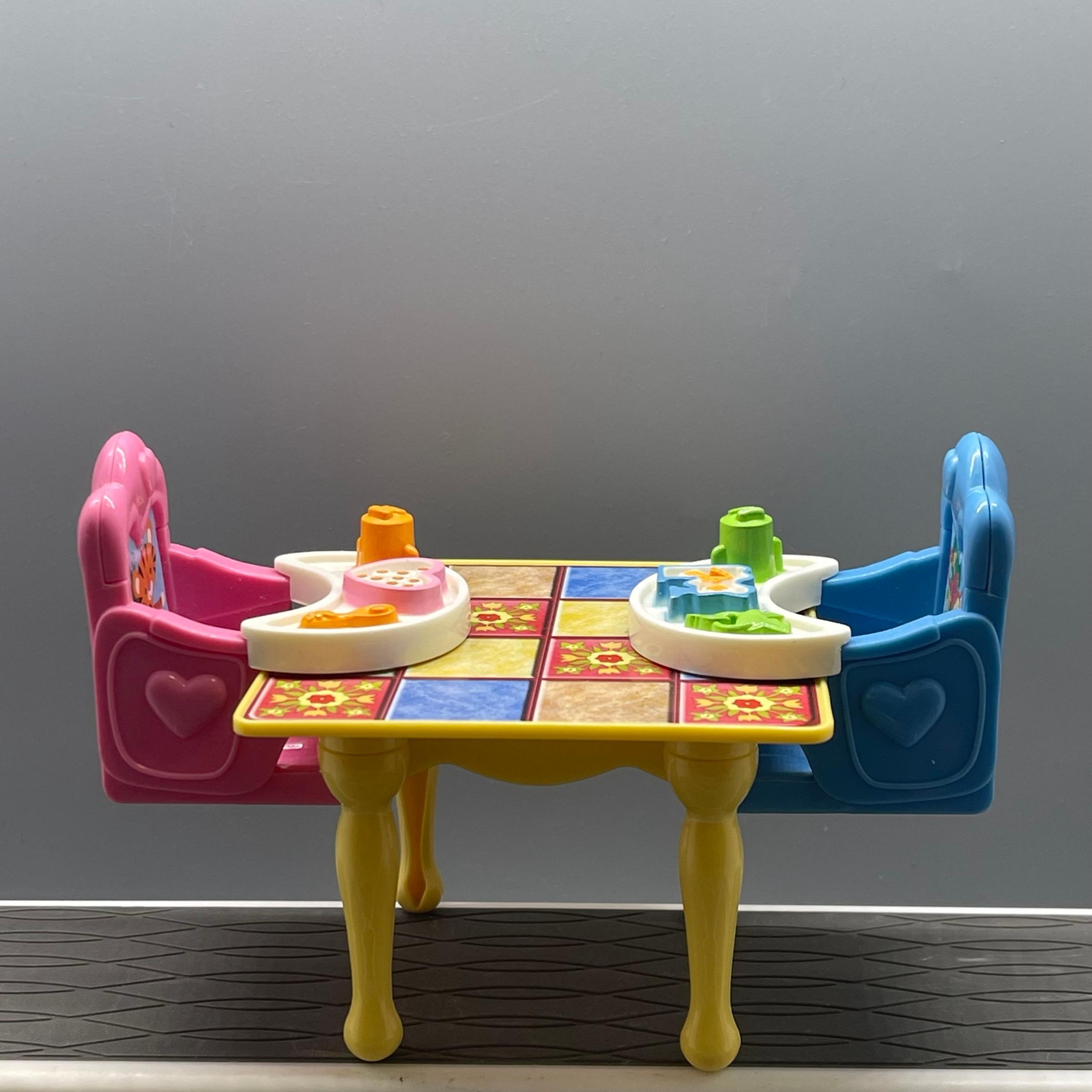Fisher Price Loving Family Doll House Kitchen Table Twins Baby Seats Food Trays