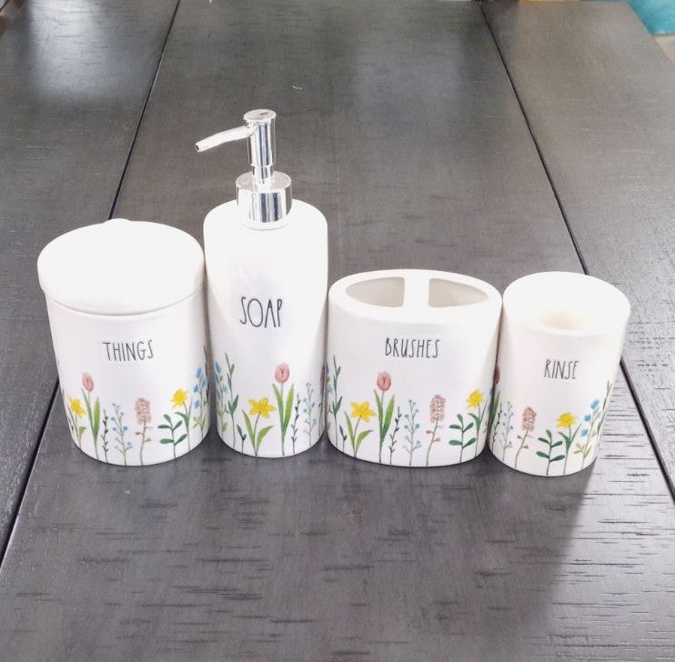 RAE DUNN Bath accessories Bathroom 4Pcs