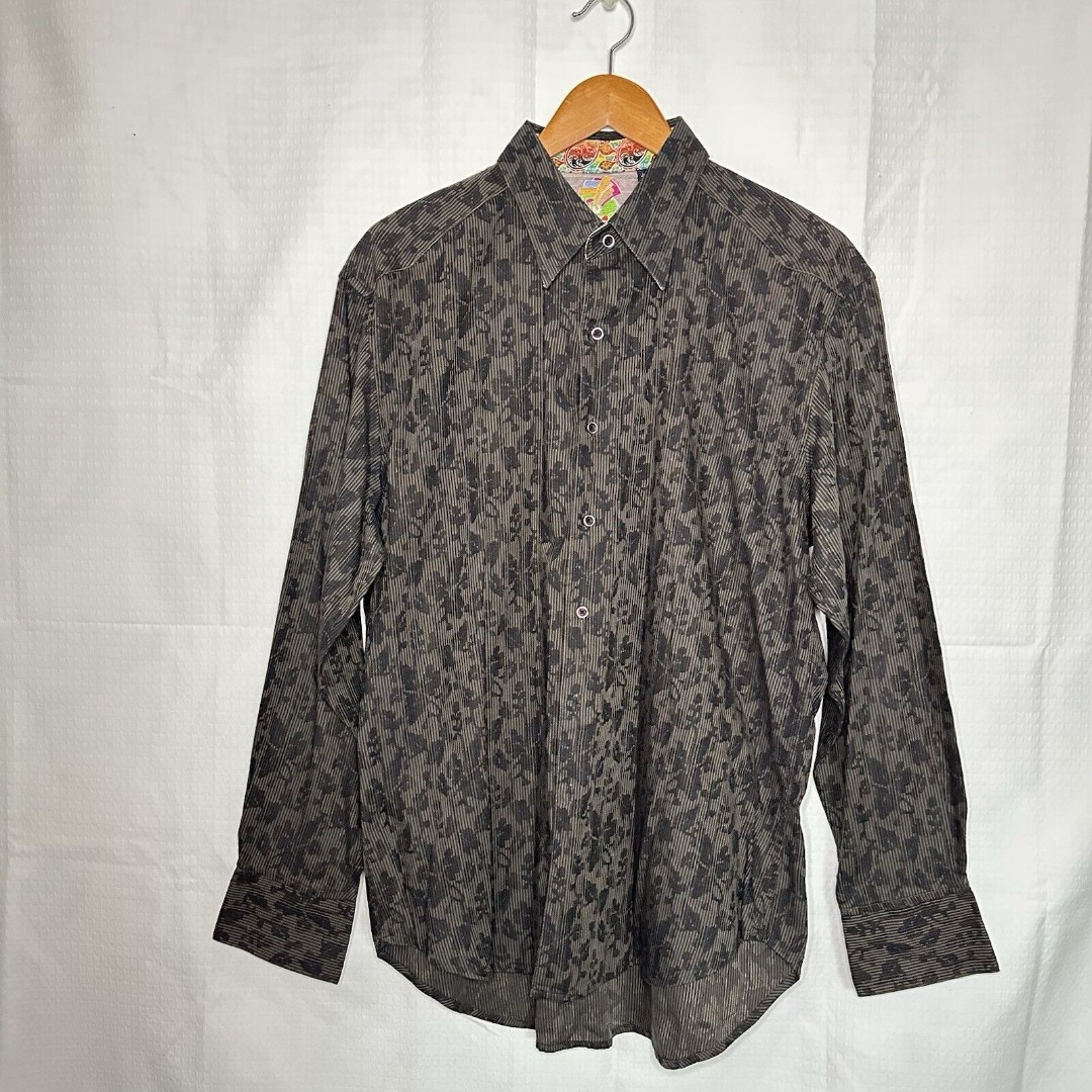 Robert Graham men's Large button down shirt. Flip Cuff Details.