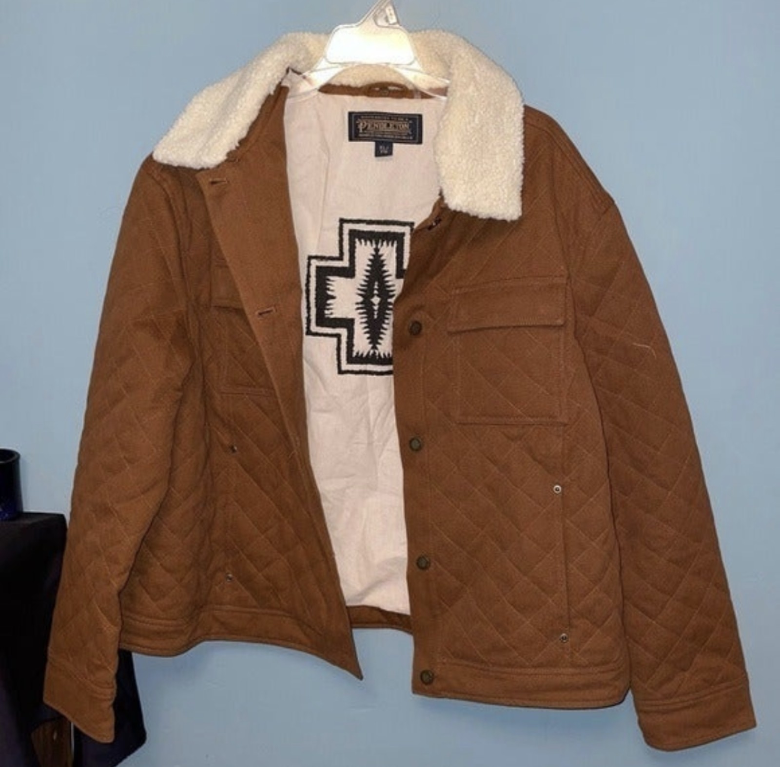 Pendleton Sidney Barn Faux Shearling Trim Coat Size XL