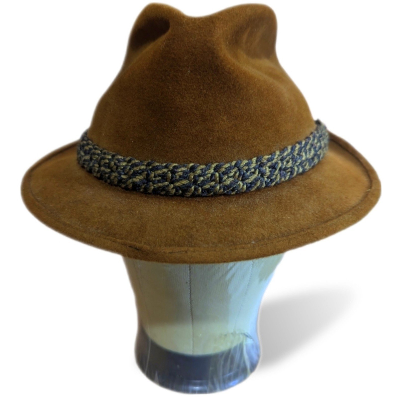 Vintage Stetson Sovereign Fedora Hat Charger Bronze Felt Men's Size 7-1/2 USA