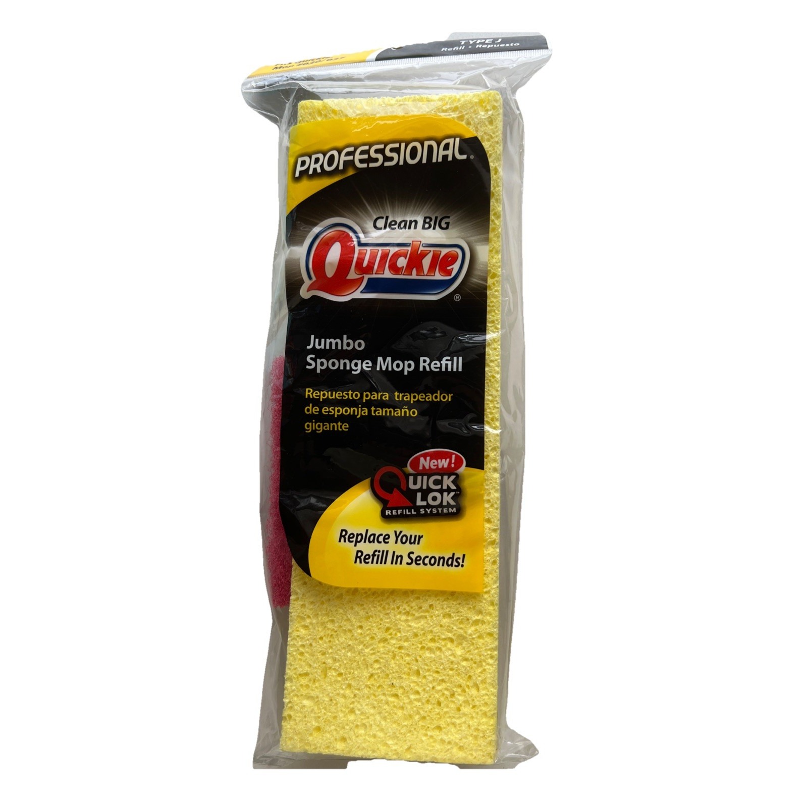 1 Quickie Jumbo Professional Sponge Mop Refill #0272 Quick Lok Refill Type J New