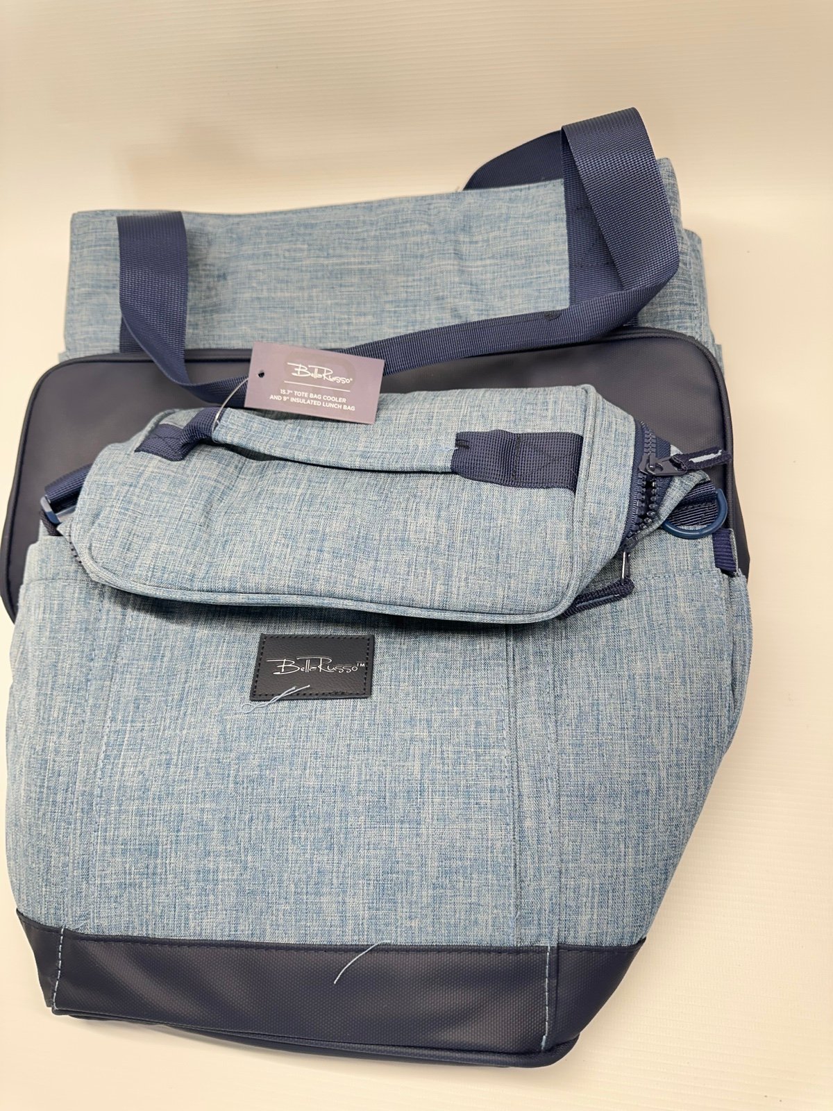 Bella Russo 15.7 Tote Bag Cooler And 9 Insulated Lunch Bag Blue Navy Set 2 Set