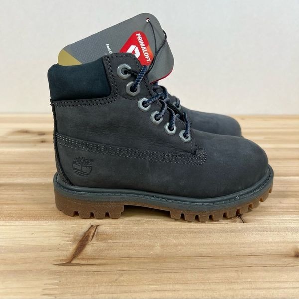 Timberland Premium 6 in waterproof boots kids Toddler size 9 dark grey nubuck