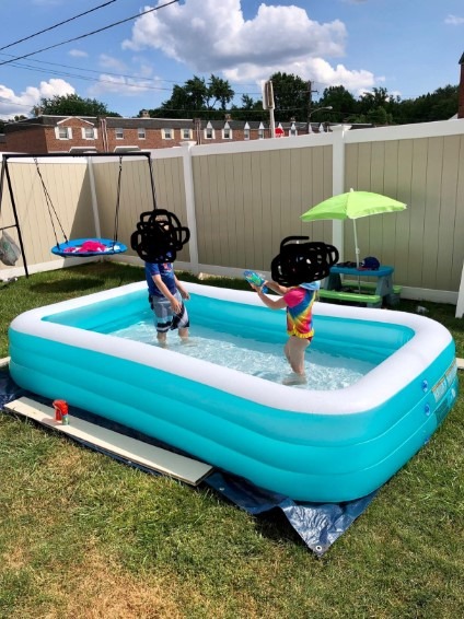 Intex Swim Center Family Backyard Inflatable Kiddie Swimming Pool