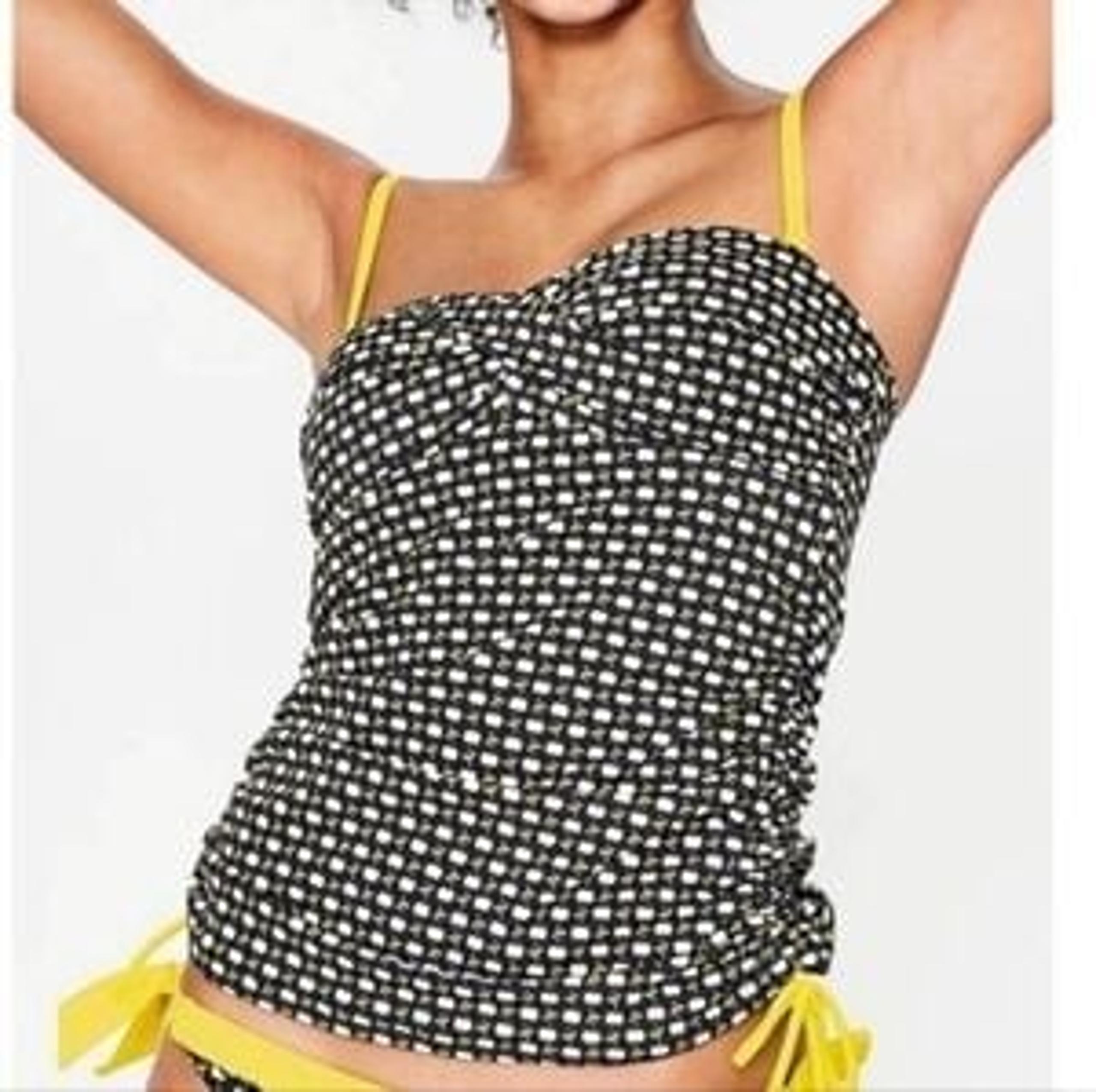 Boden Women’s size 10 Geometric Apple Print Tankini Top Bikini
