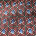 J Z RICHARDS Red & Blue Necktie CASHMERE & SILK Hand Made USA Geometric Pattern