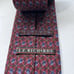 J Z RICHARDS Red & Blue Necktie CASHMERE & SILK Hand Made USA Geometric Pattern
