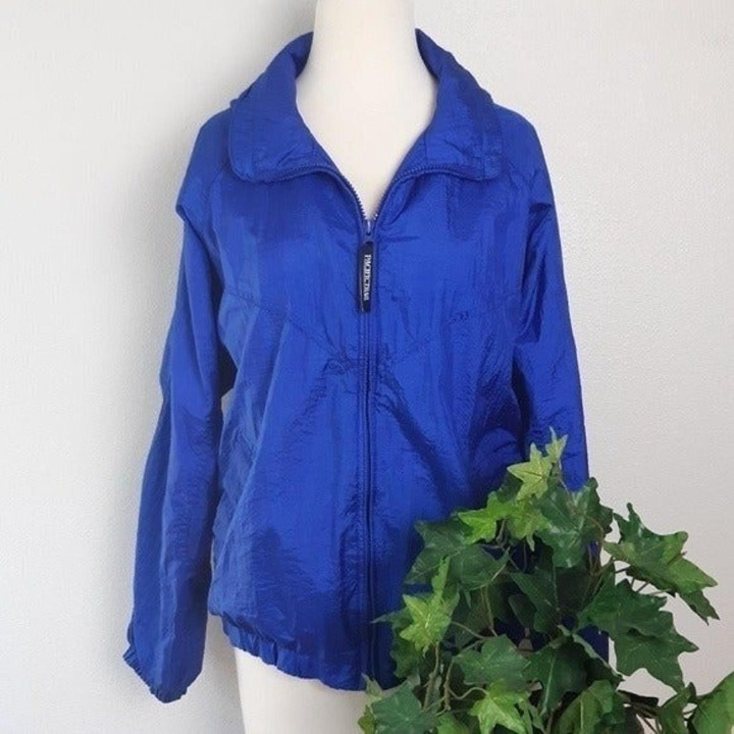 Pacific Trail by London Fog Royal Blue Retro 90s Y2K Hide Away Hood Windbreaker