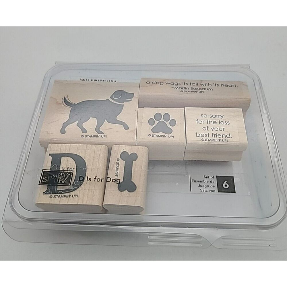 Stampin Up D Is For Dogs 6 Stamps Clean Sorry For The Loss Of Your Pet unused
