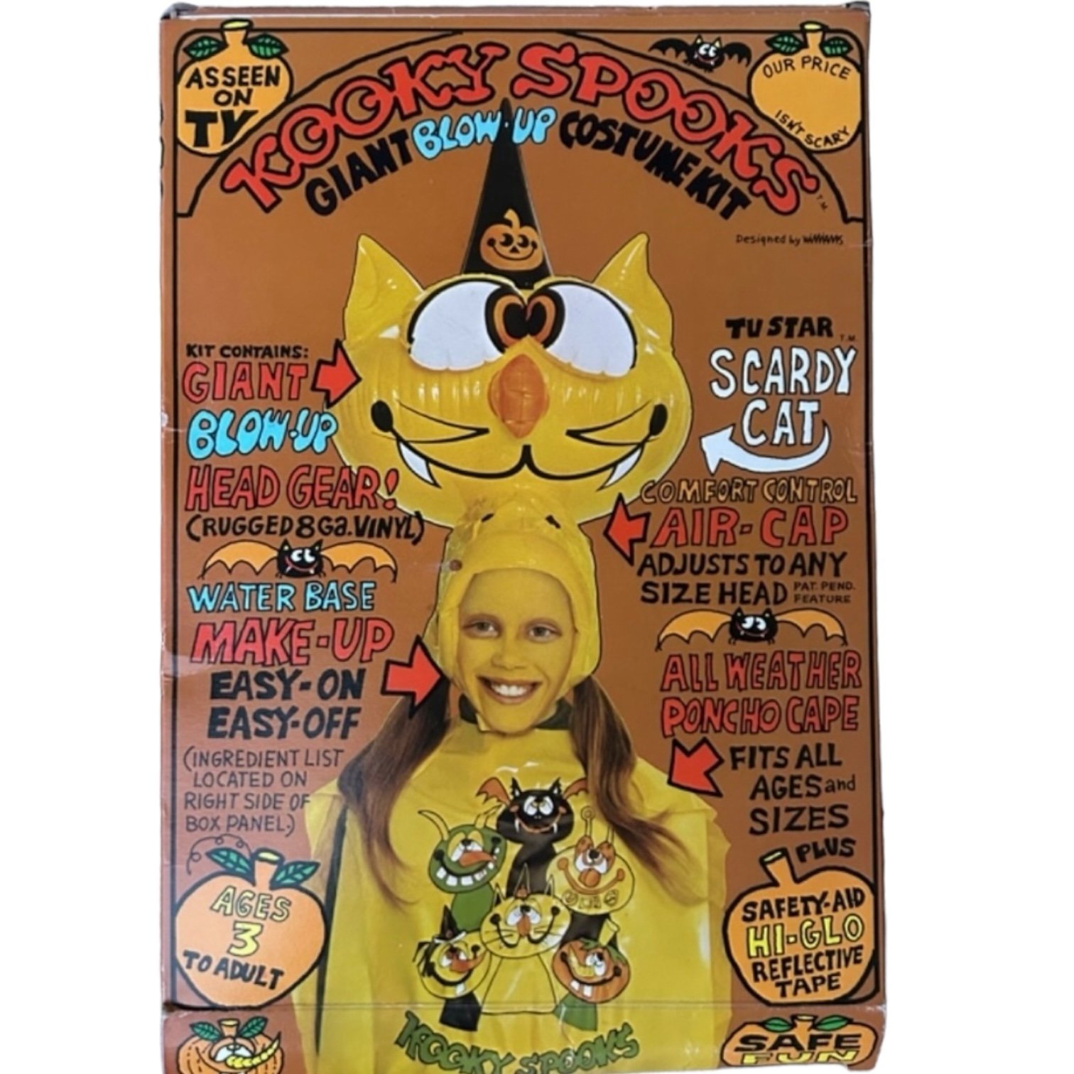 NEW 1979 Kooky Spooks Scardy Cat Inflatable Halloween Costume