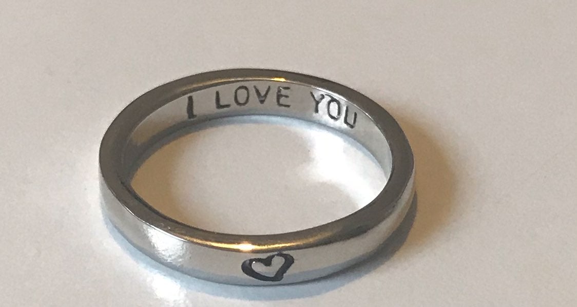 Sterling Silver I LOVE YOU Ring size 7