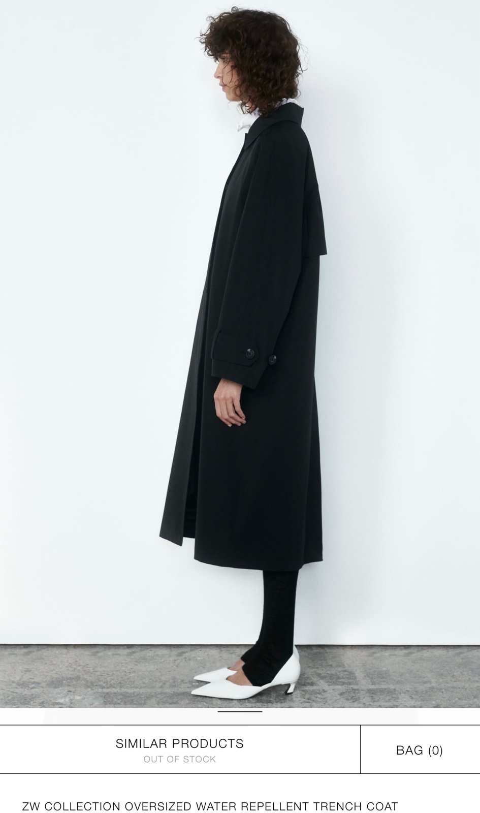Zara oversized water repellent coat