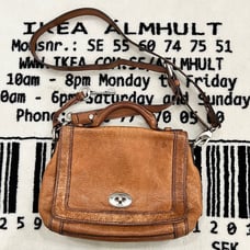 Vintage Fossil Leather Small Messenger Bag with Key Design