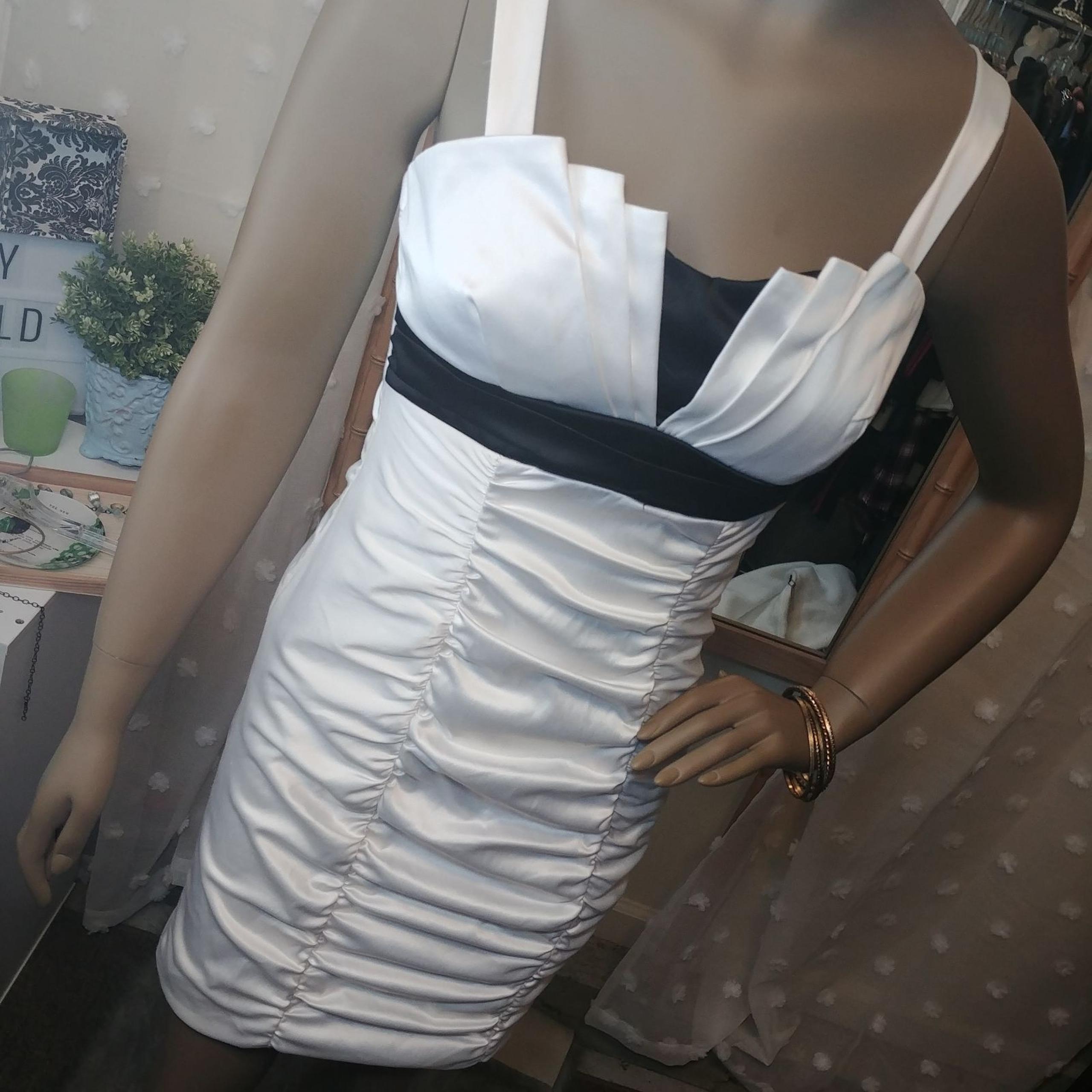 Ruby rox white black dress ruched 5