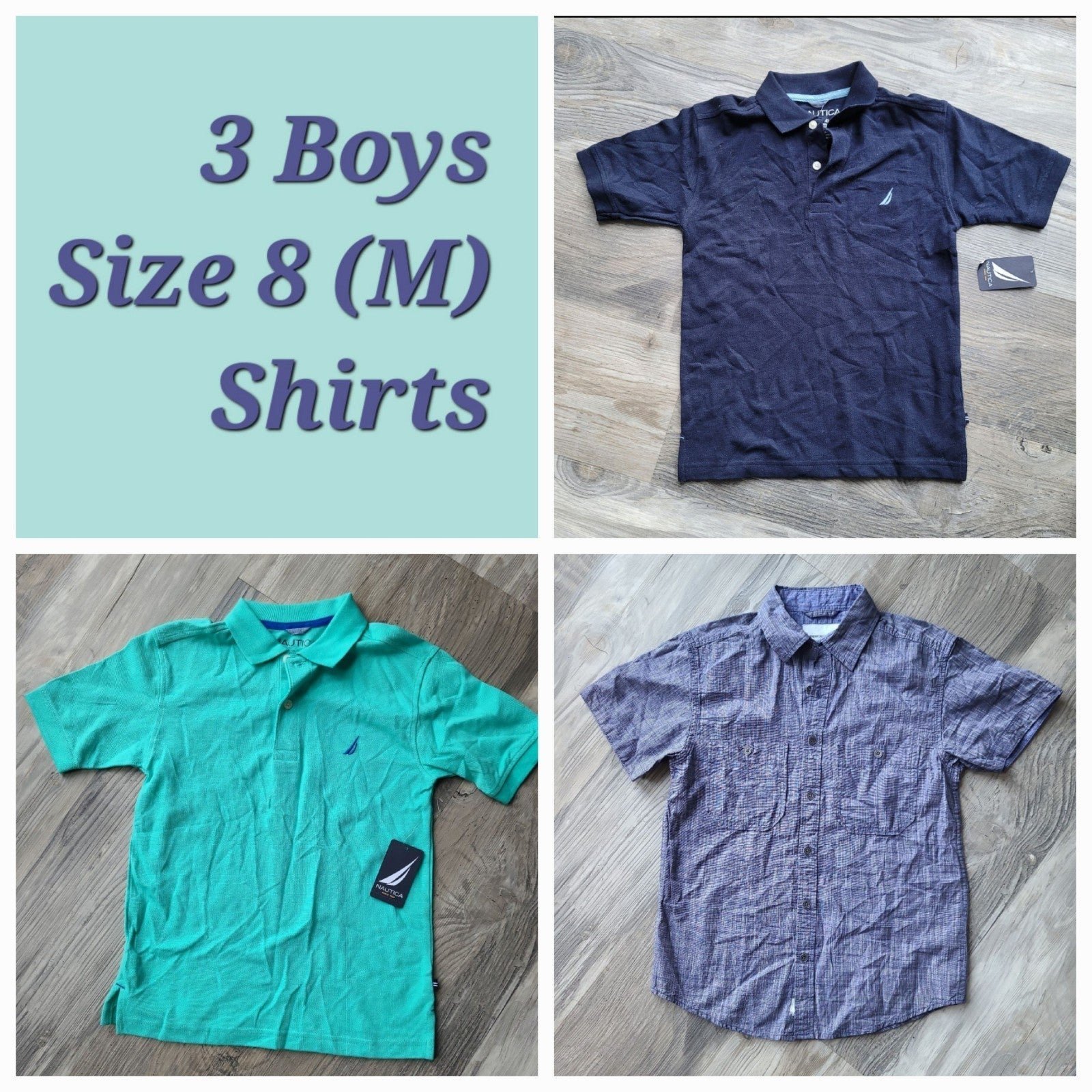 Three Boys Size 8 (M) Collared Shirts - Bundle - NWT