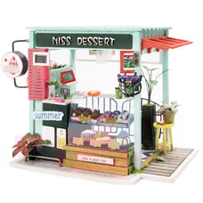 Robotime DIY House Ice Cream Station Furniture Miniature Wooden Dollhouse