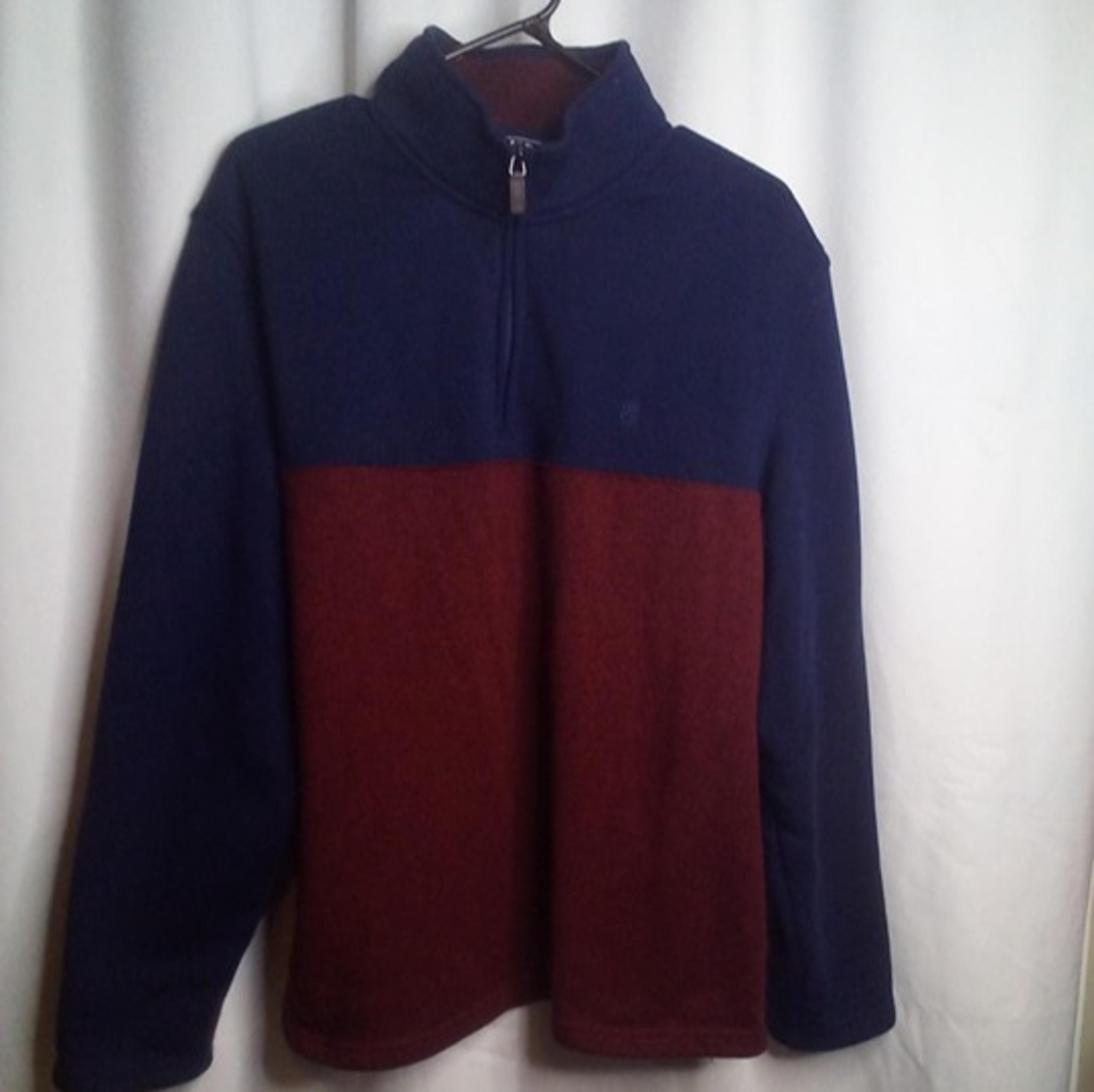 Izod Pullover Sweatshirt Men XL Long Sleeve Top Zip Blue Red
