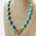 Home Handmade Light blue Turqoise Butterfly necklace