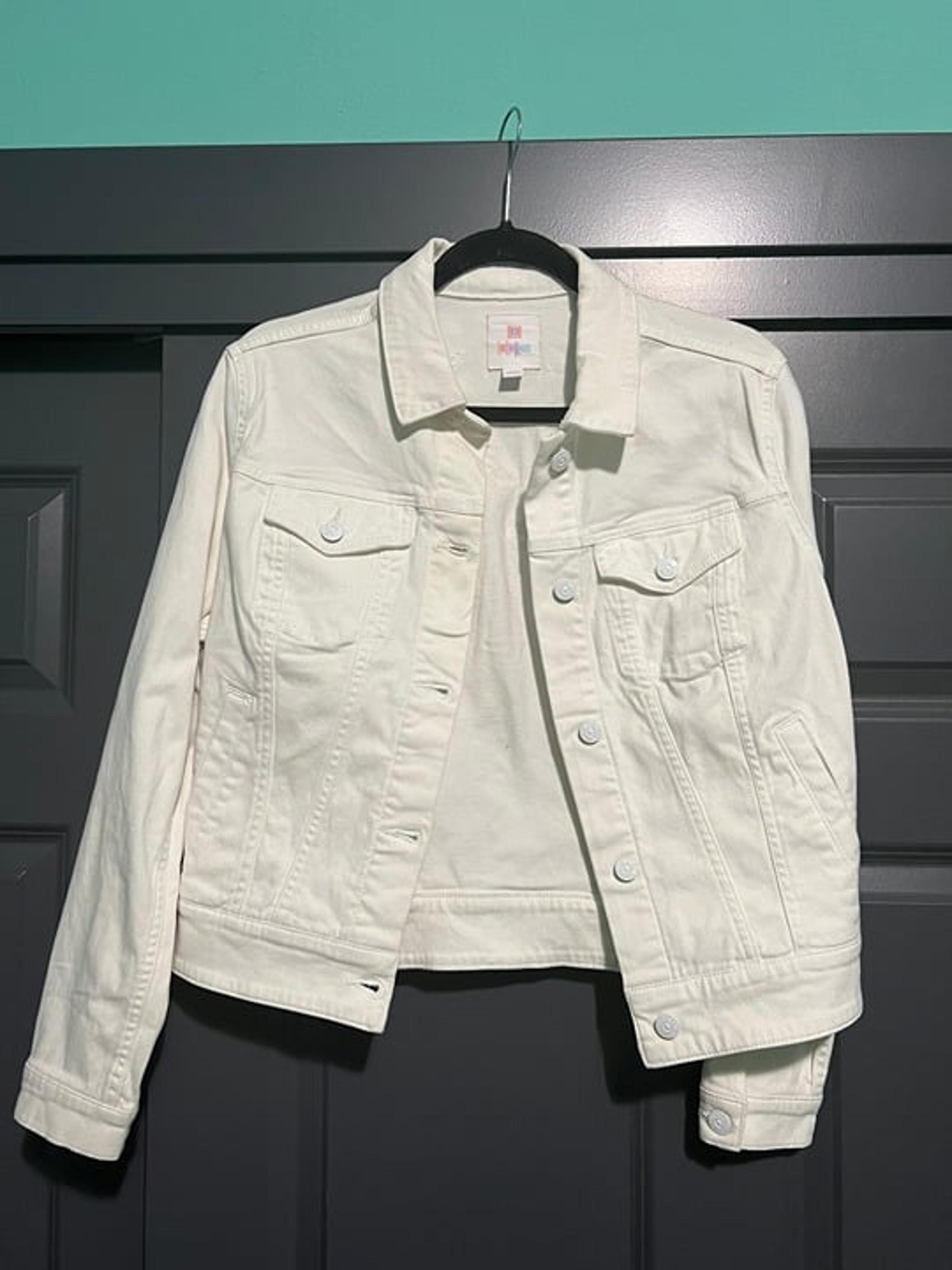 LuLaRoe White Harvey denim unicorn jacket