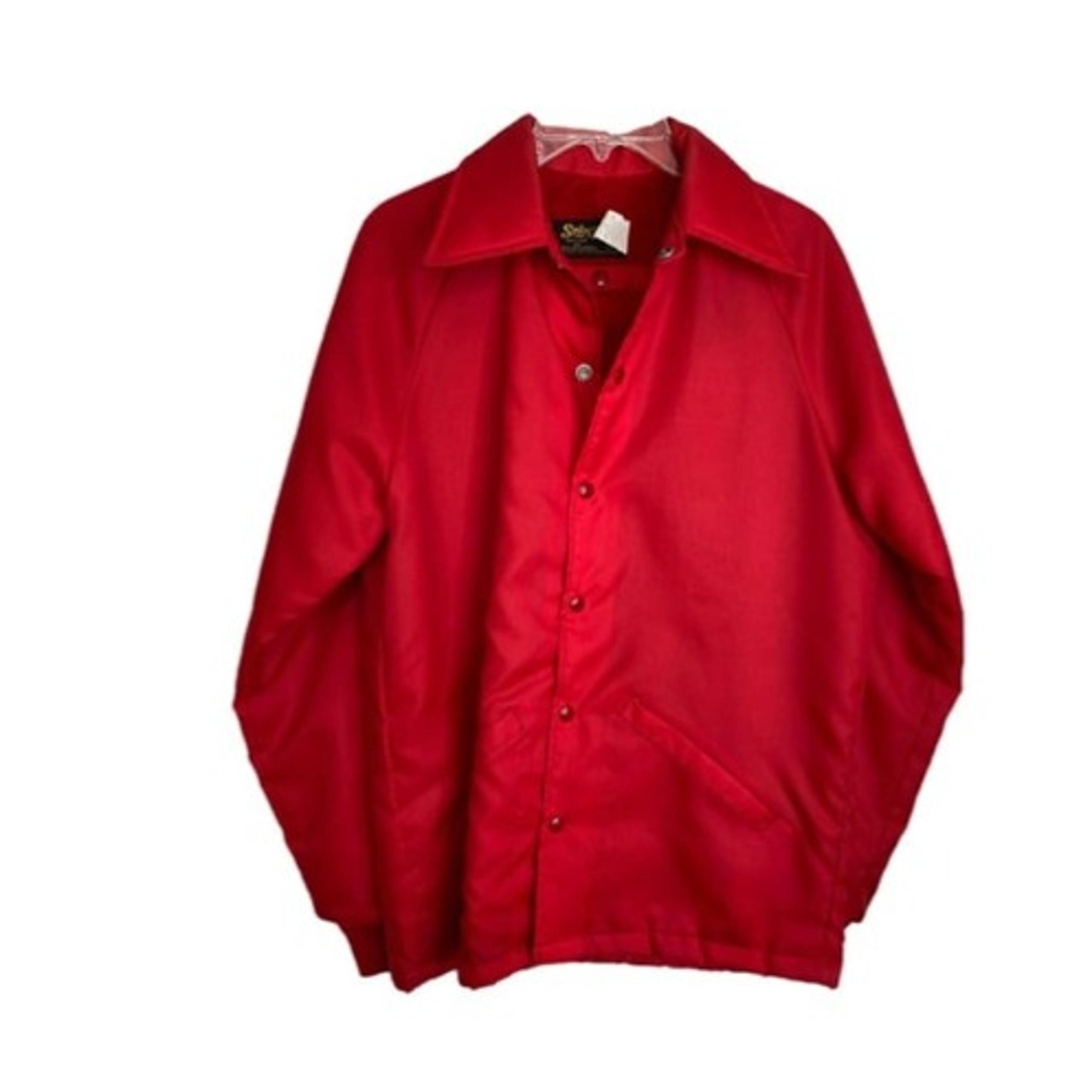 Swingster Vintage Mens Red Snap Front Windbreaker Size S Coastal Outdoor Hiking