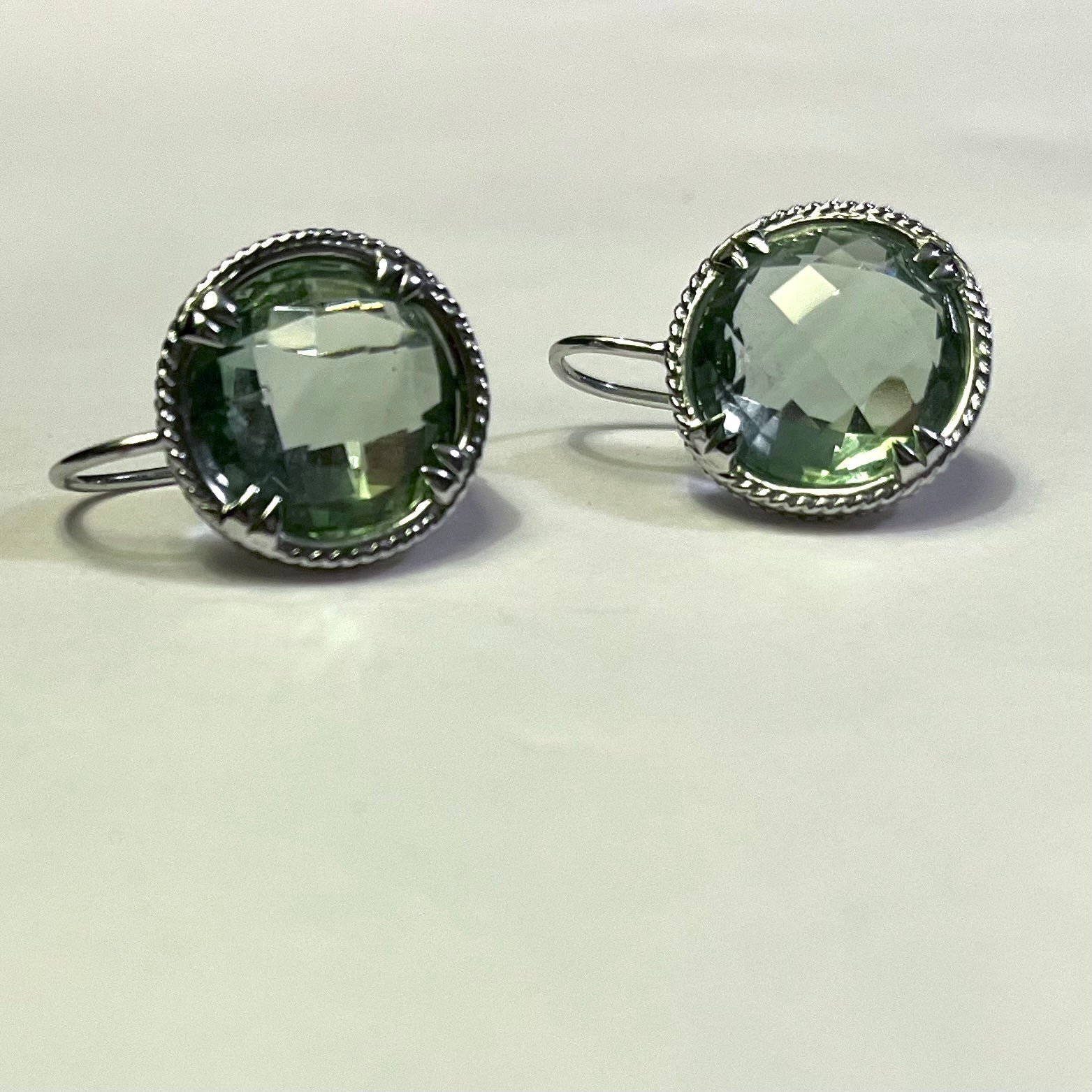 DeLatori silver prasiolite leverback earrings