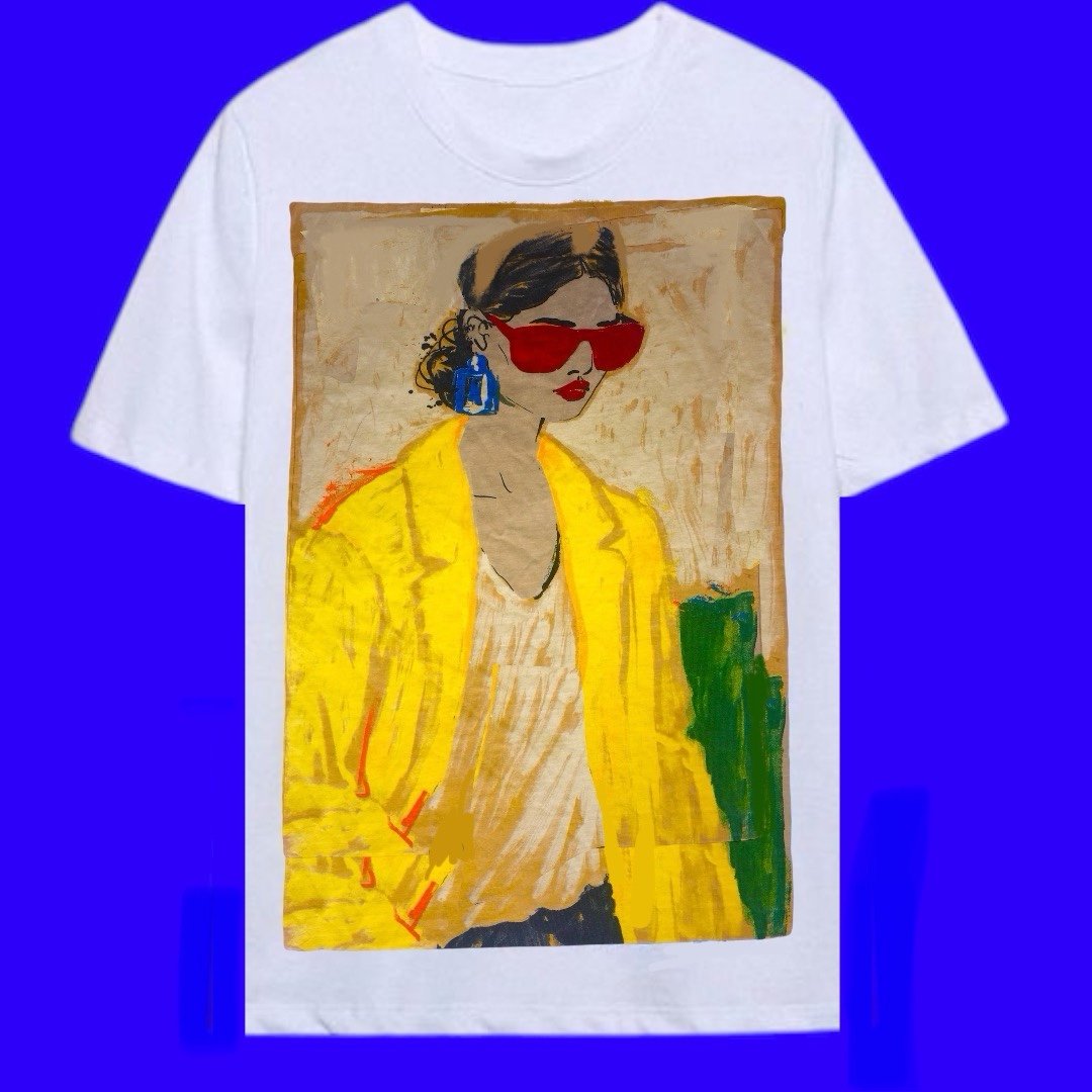 NWT ZARA Tshirt Portrait Art Shirt Woman glasses Limited Tee Gift