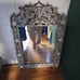 Wooden mirror with stone design
