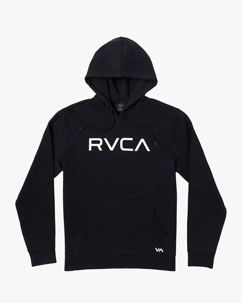 BIG RVCA Logo Men's Hoodie, Black, Large.