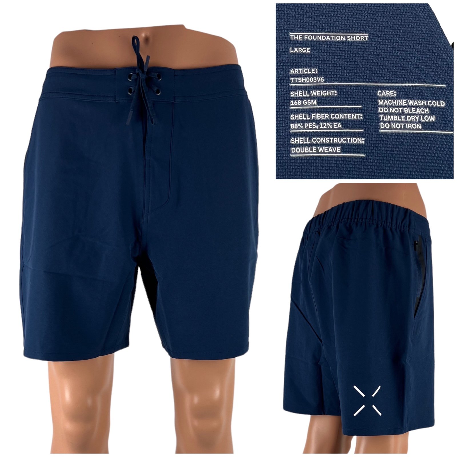 Ten Thousand The Foundation Mens Large Shorts 7 Athletic Gym Blue No Liner NEW