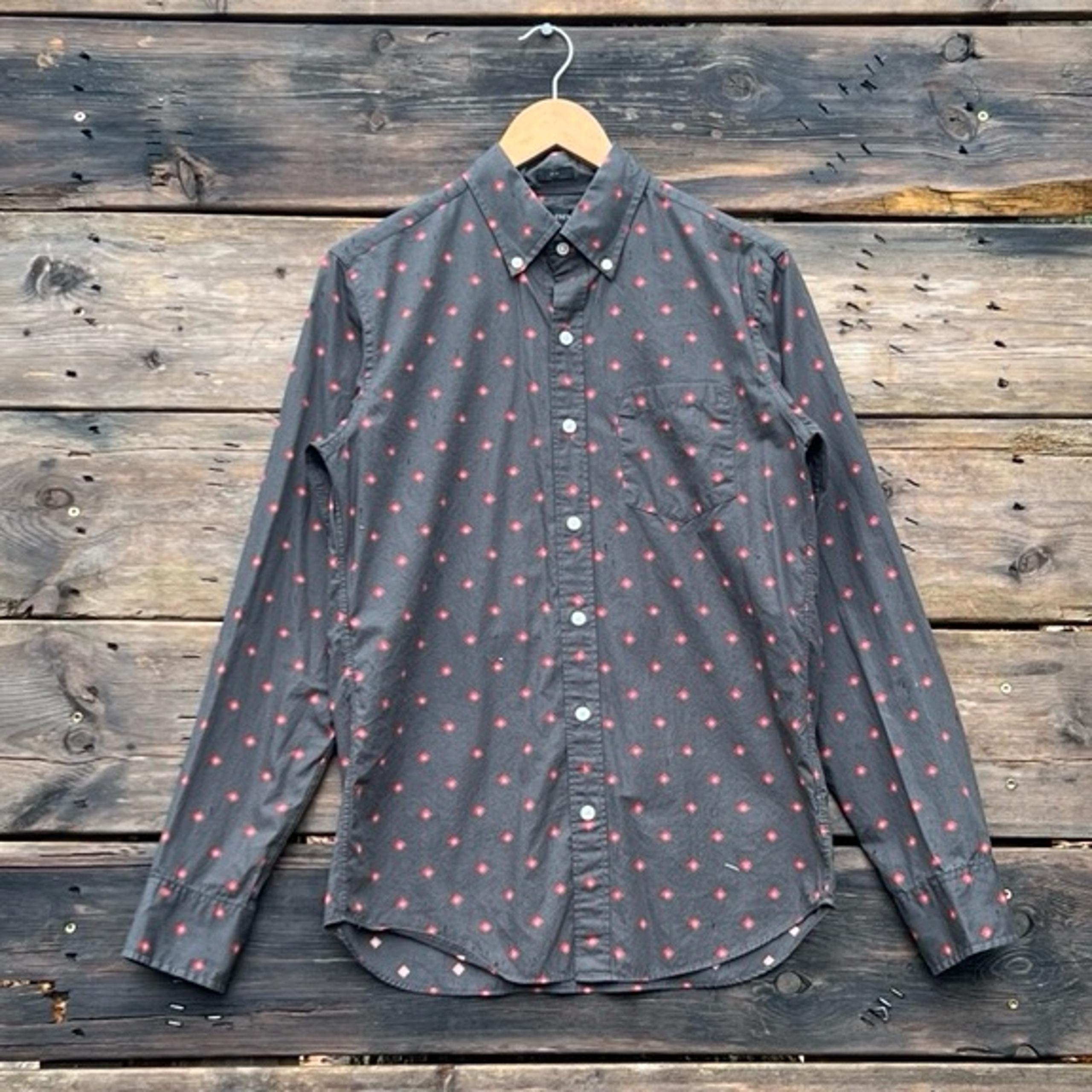 J. Crew Diamond Print Slate Gray Cotton Button Down Shirt Men’s Size Small