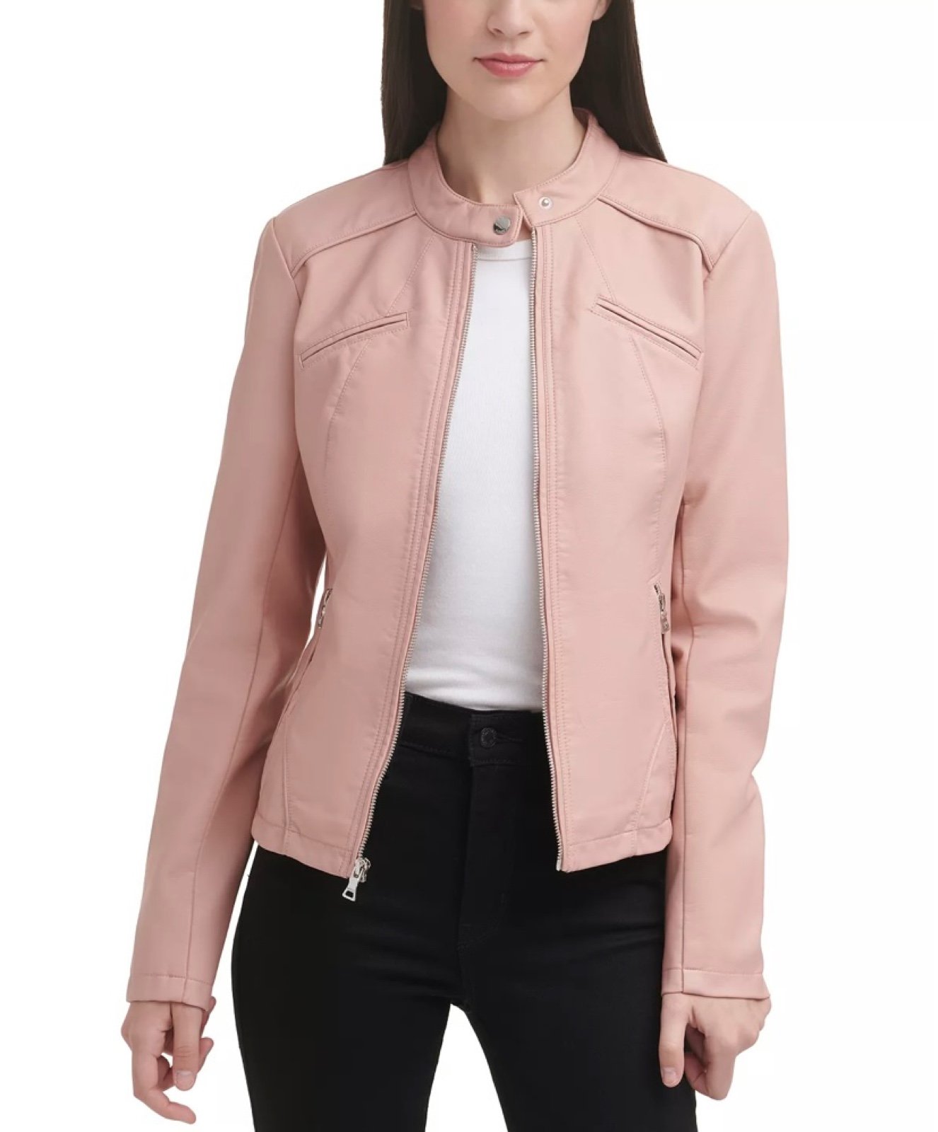 GUESS Faux-Leather Moto Jacket