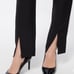 Chico’s Black Label 4 Pants Slit Split Hem in black front & back pockets zip fly